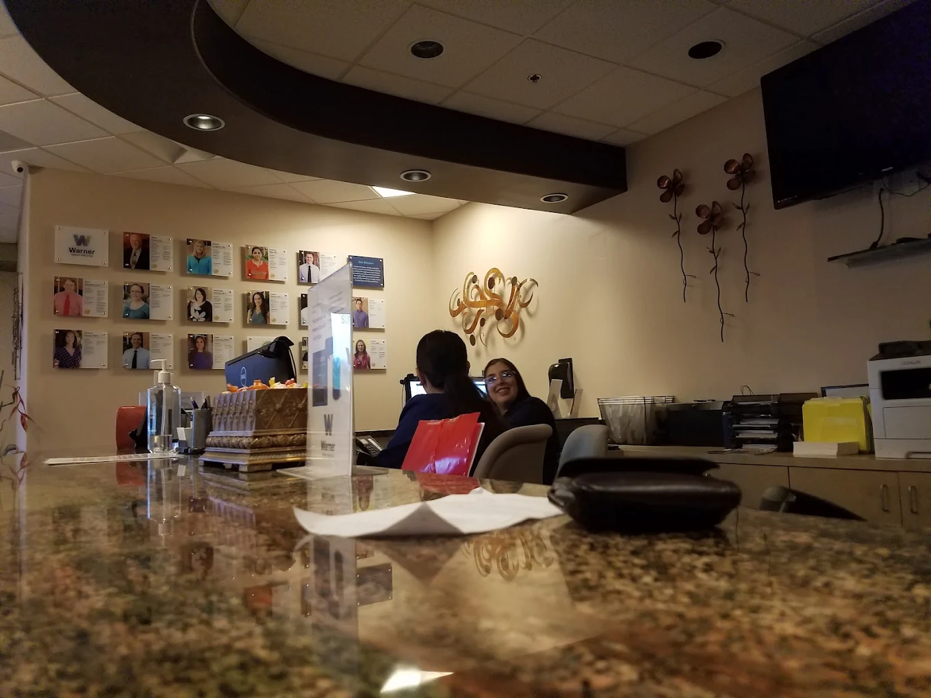 Front desk and check-in area at Live Well Wellness Center